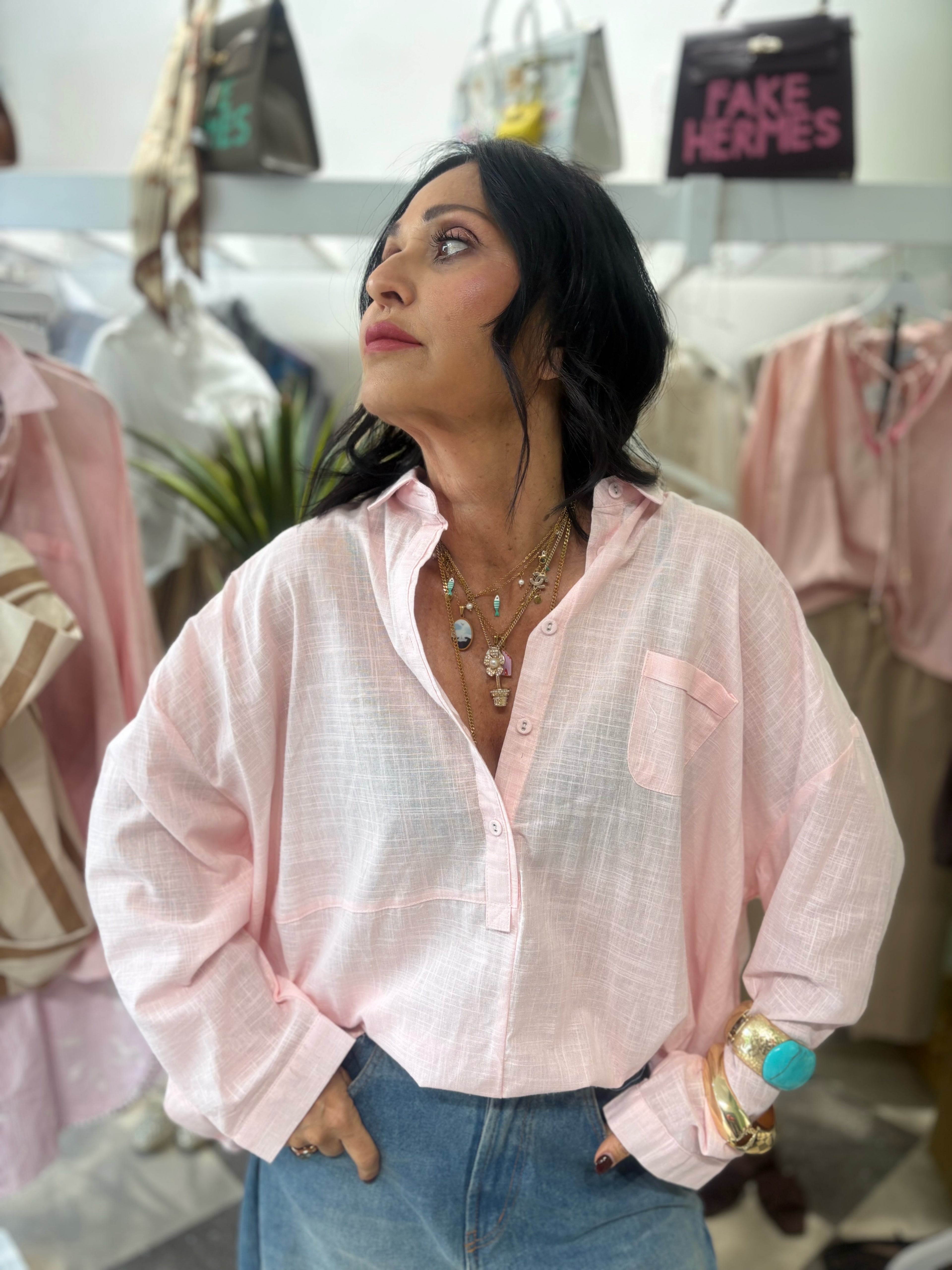 Camicia over in 100% cotone