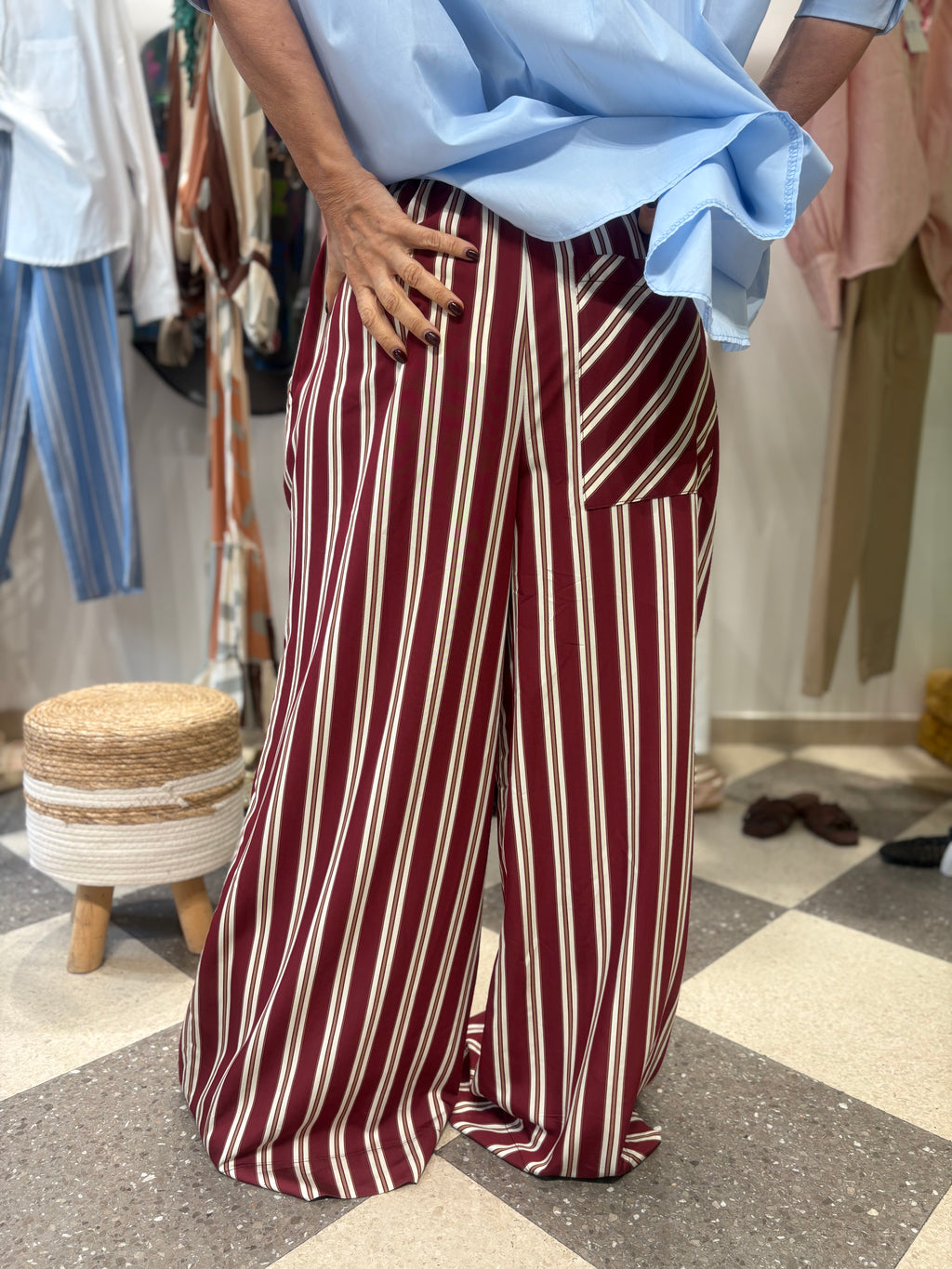 Pantalone palazzo multirighe