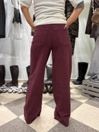 Denim extra wide leg vita alta