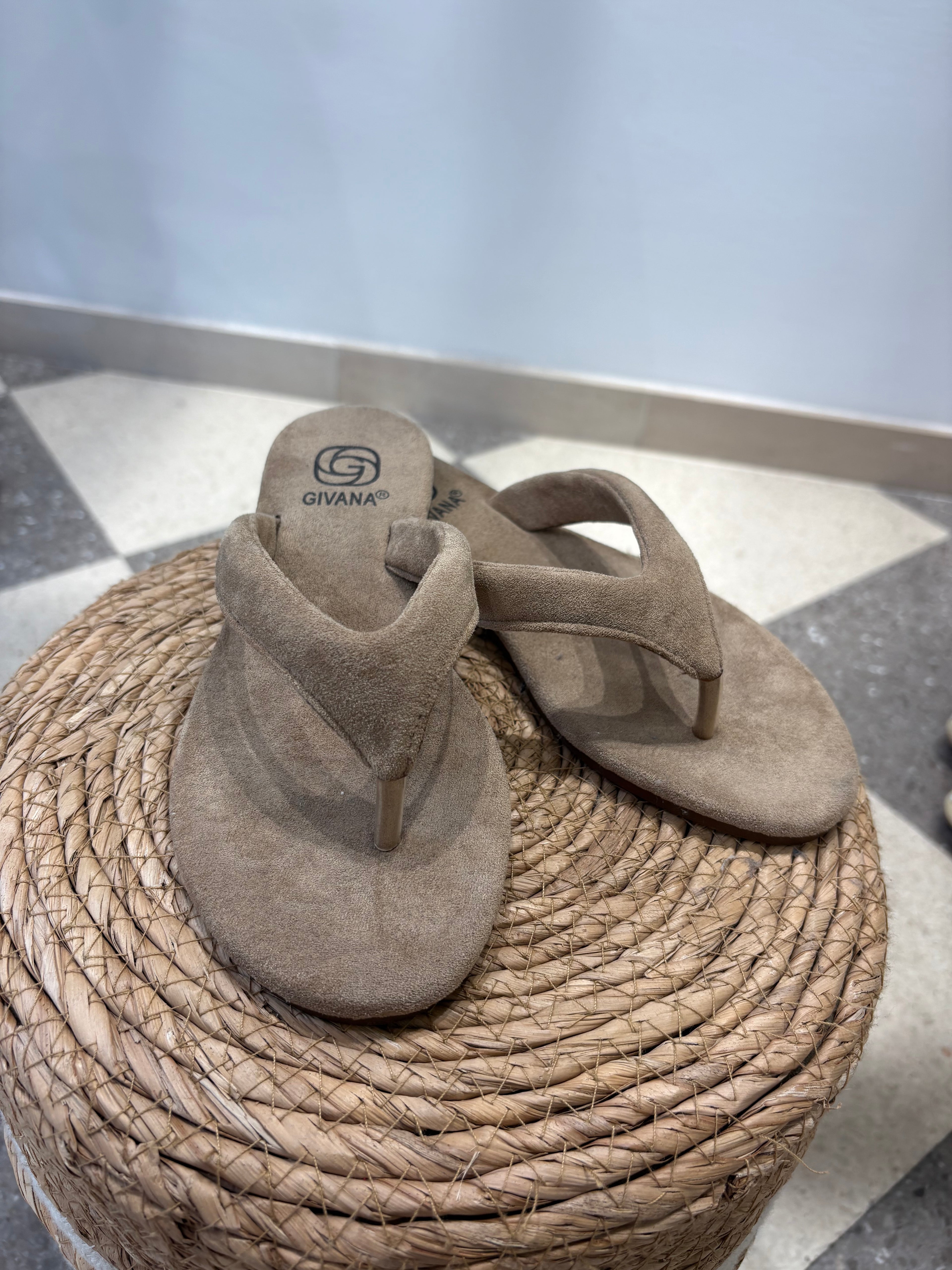 Infradito suede - Tortora