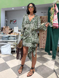 Coordinato camicia e gonna pareo fantasia paisley