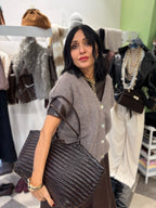 Maxi bag in pelle intrecciata