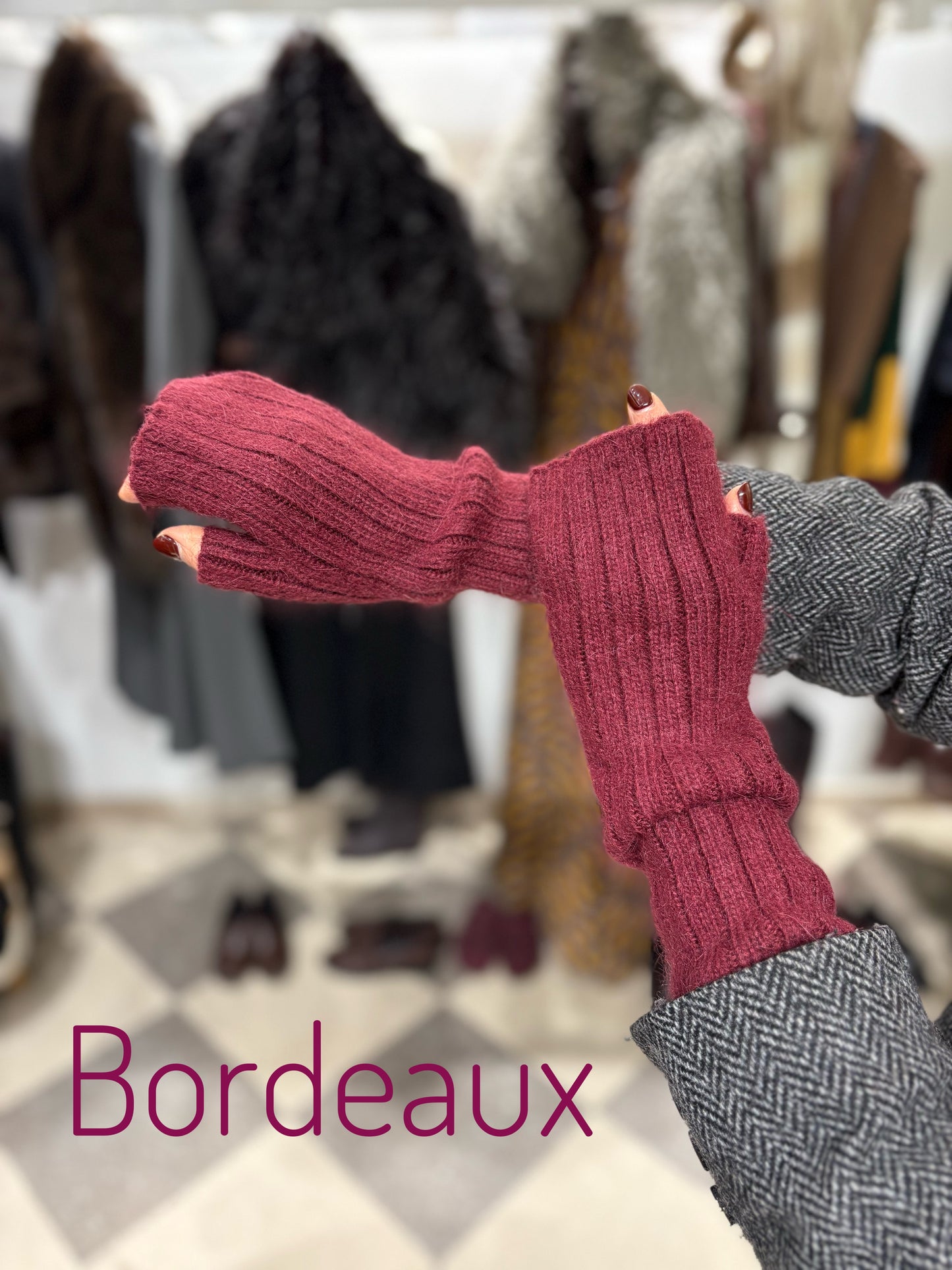 Manicotti in lana e viscosa